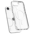 Калъфът MagSafe Spigen за iPhone 16E, Ultra Hybrid, прозрачен / бял + 9H закалено стъкло