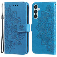 Калъф с капак за Samsung Galaxy M15 5G, Mandala, син