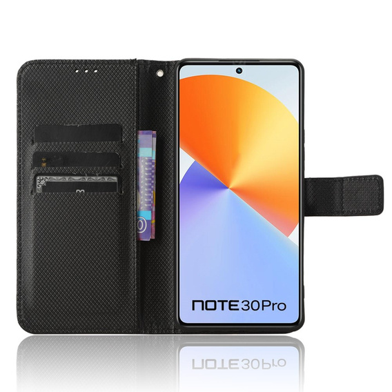 Калъф с капак за Infinix Note 30 Pro 4G, Wallet Smart Magnet, черен