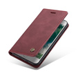 CASEME калъф за iPhone 7/8/SE 2020/SE 2022, Leather Wallet Case, бордо