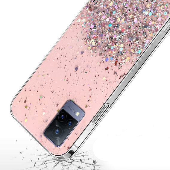 Калъфи за Vivo V21 5G, Glittery, розов