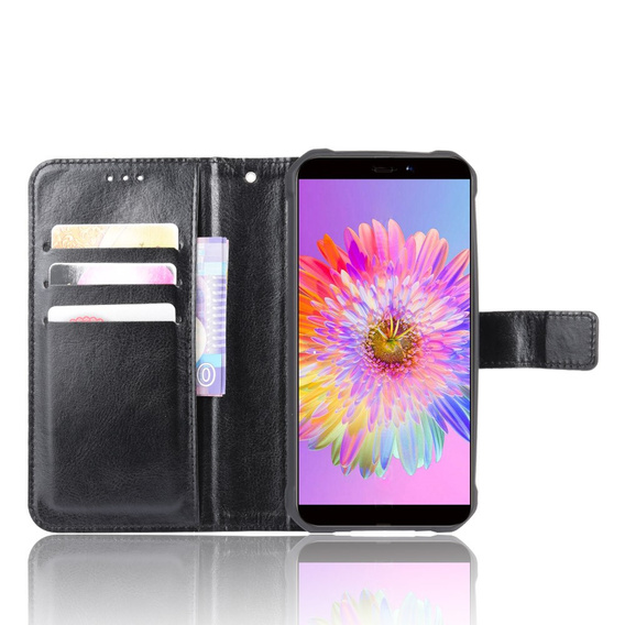 Калъф с капак за Oukitel WP5, Crazy Horse Wallet, черен