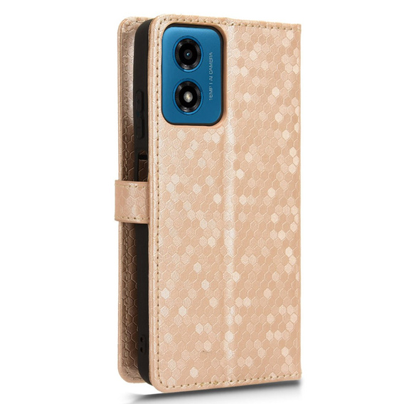 Калъф с капак за Motorola Moto G24 / G24 Power / G04, Wallet Rhombus, розов