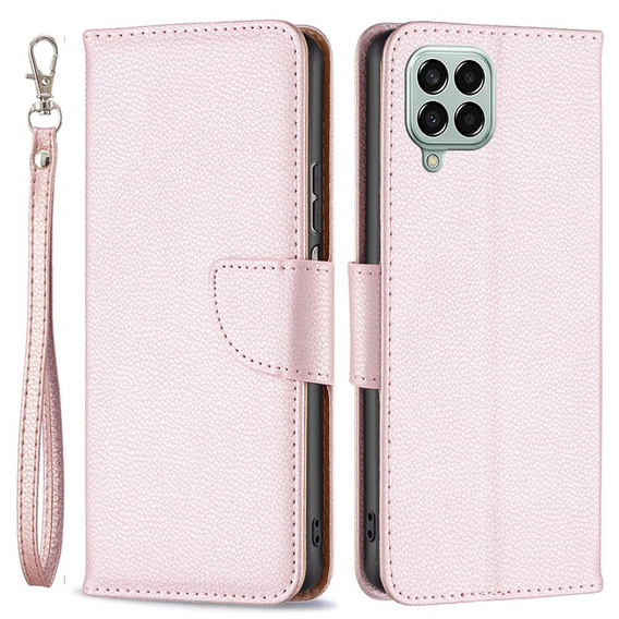 Калъф с капак за Samsung Galaxy M33 5G, Wallet Litchi Magnet, розов rose gold