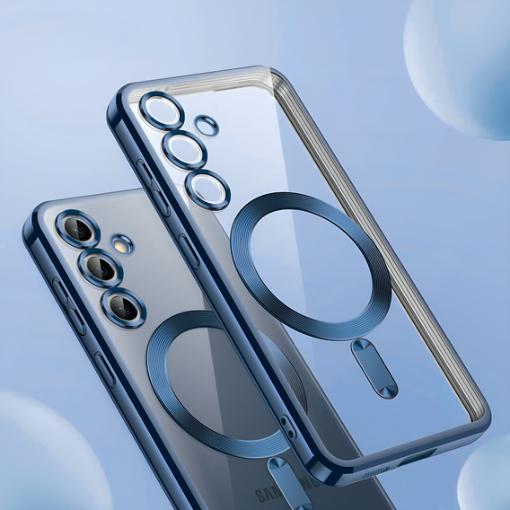 Калъф за Samsung Galaxy A55 5G, Electro MagSafe, син + стъкло за екран