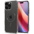 Калъфът MagSafe Spigen за iPhone 16 Pro Max, Ultra Hybrid, прозрачен / сив + 9H закалено стъкло