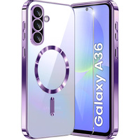 Калъф за Samsung Galaxy A36, Electro MagSafe, лилав + стъкло за екран