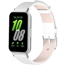 Кожена каишка за Samsung Galaxy Fit 3, бяла