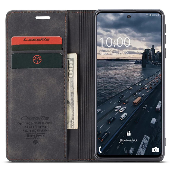 CASEME калъф за Samsung Galaxy A33 5G, Leather Wallet Case, черен