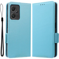 Калъф с капак за Xiaomi Redmi Note 12 5G / POCO X5 5G, Wallet Litchi Magnet, син