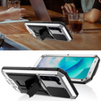 Брониран калъф за Samsung Galaxy S23, R-JUST CamShield Slide, сребро / черно