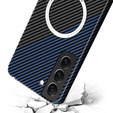 Калъфи за Samsung Galaxy S23 Plus, Magsafe Slim Carbon, черно / синьо