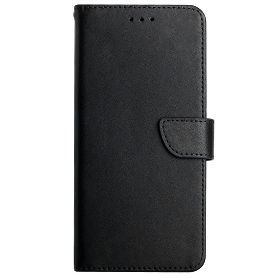 Калъф с капак за Realme C67, Split Leather Wallet, черен