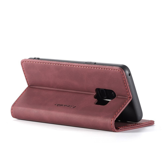 CASEME калъф за Samsung Galaxy S9, Leather Wallet Case, бордо