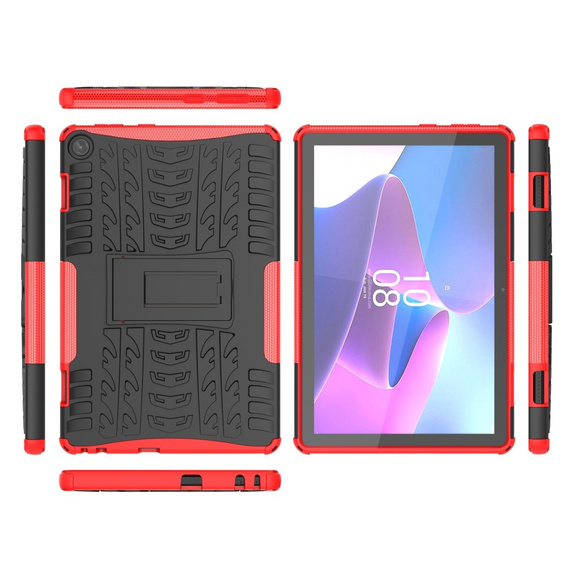 Калъф за Lenovo Tab M10 10.1 Gen 3, Tire Armor, черно / червено