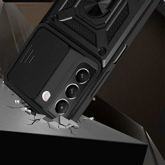 Брониран калъф за Samsung Galaxy S22 5G, CamShield Slide, черен
