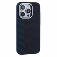 Калъфът за iPhone 14 Pro, Carbon Fiber MagSafe, черно / синьо