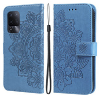 Калъф с капак за Oppo Reno5 Z / A94 / A95 5G, Mandala, син