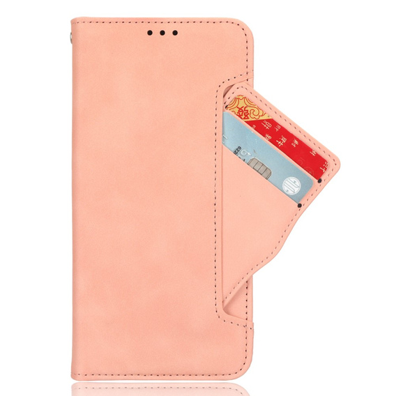 Калъф с капак за Xiaomi Redmi Note 13 Pro+, Card Slot, розов