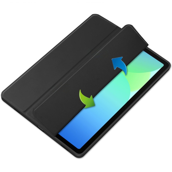 Калъф за Samsung Galaxy Tab S10 FE+ Plus, Smartcase Hybrid, с място за стилус, черен