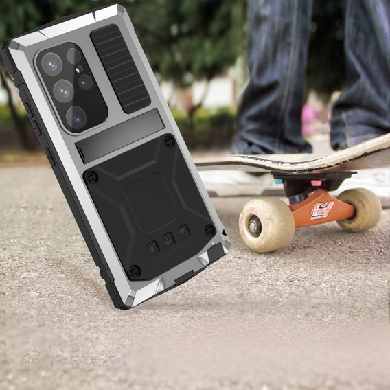Брониран калъф за Samsung Galaxy S25 Ultra, R-JUST, сребърен