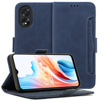 Калъф с капак за Oppo A38 4G / Oppo A18 4G, Card Slot, син