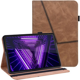 Калъфът за Lenovo Tab M10 Plus 10.6 Gen 3 TB-125F TB-128F, Classic, с поставка за стилус, кафяв