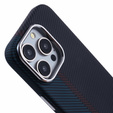 Калъфът за iPhone 13 Pro, Carbon Fiber MagSafe, черно / синьо