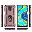 брониран калъф за Xiaomi Redmi Note 9S / 9 Pro, Nox Case Ring, розов