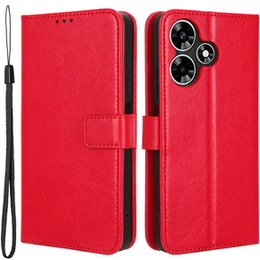 Калъф с капак за Infinix Hot 30i, Crazy Horse Wallet, червен