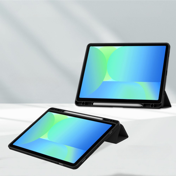 Калъф за Samsung Galaxy Tab S10 FE+ Plus, Smartcase Hybrid, с място за стилус, черен