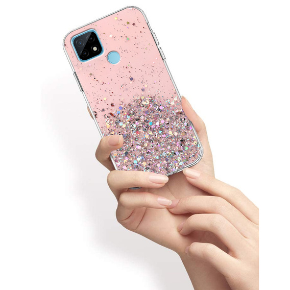 Калъфи за Realme C21, Glittery, розов