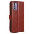 Калъф с капак за Nokia G42, Crazy Horse Wallet, кафяв
