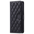 Калъф с капак за Samsung Galaxy S25 Ultra, Rhombus Crossbody Leather, черен