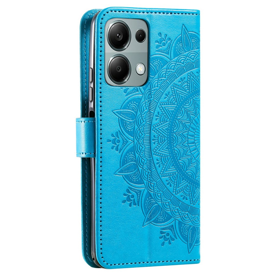 Калъф с капак за Xiaomi Redmi Note 13 Pro 4G, Mandala, син