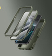 Брониран калъф за iPhone 16 Pro Max, Dexnor CamProtect MagSafe, зелен (Две рамки)