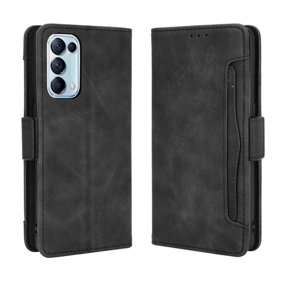 Калъф с капак за Oppo Reno 5 5G, Card Slot, черен
