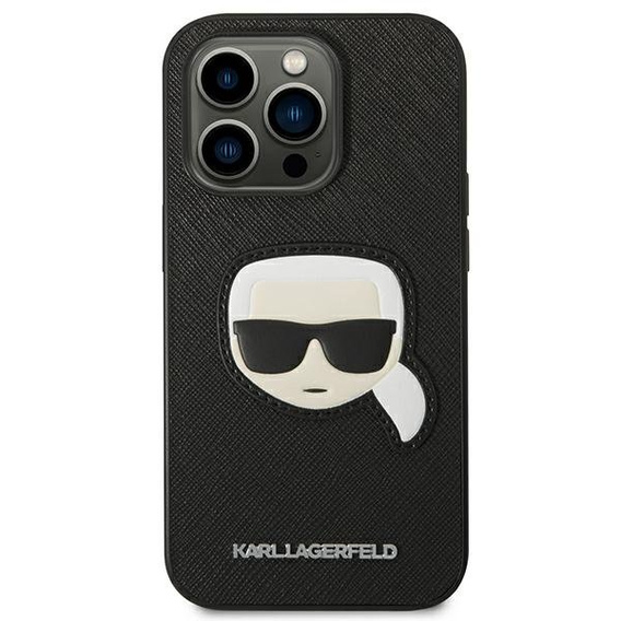 Калъфи Karl Lagerfeld за iPhone 14 Pro Max, Saffiano Karl's Head Patch, черен