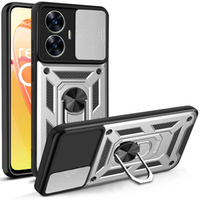Брониран калъф за Realme C55, CamShield Slide, сребърен