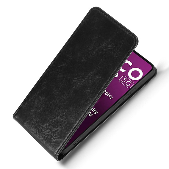 Калъф с капак за Xiaomi Poco M7 Pro 5G, Flip, черен