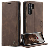 CASEME калъф за Huawei P30 Pro, Leather Wallet Case, тъмнокафяво