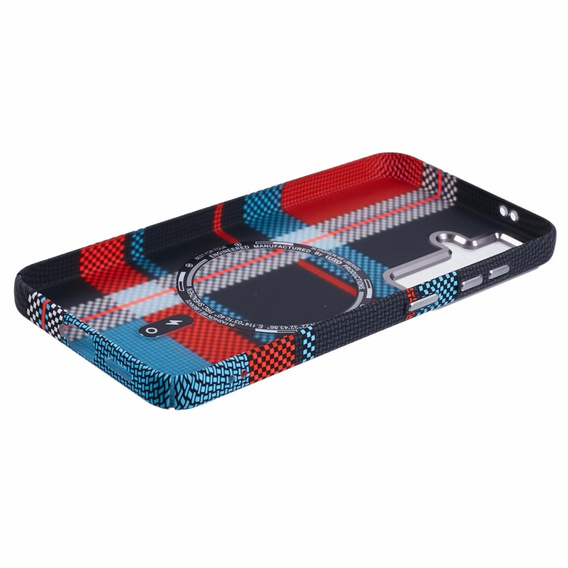 Калъфът за Samsung Galaxy S25, Carbon Fiber MagSafe, синьо / червено