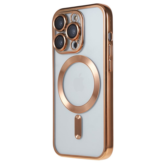 Калъф за iPhone 14 Pro, Electro MagSafe, златен + стъкло за екран