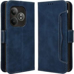 Калъф с капак за Realme GT 6 / 6T, Card Slot, тъмносин