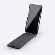 MELKCO калъф за iPhone 16 Plus, кожа, флип, черен