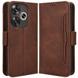 Калъф с капак за Xiaomi Poco F6, Card Slot, кафяв
