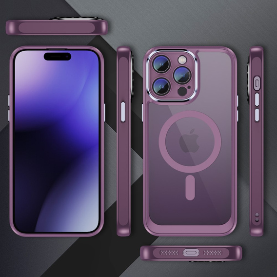 Калъф за iPhone 15 Pro Max, ERBORD Impact Guard, MagSafe, лилав