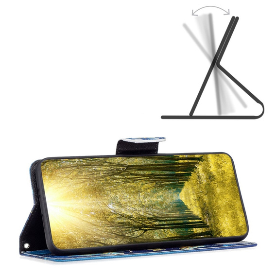 Калъф с капак за Infinix Zero 30 5G, Wallet, butterfly, син