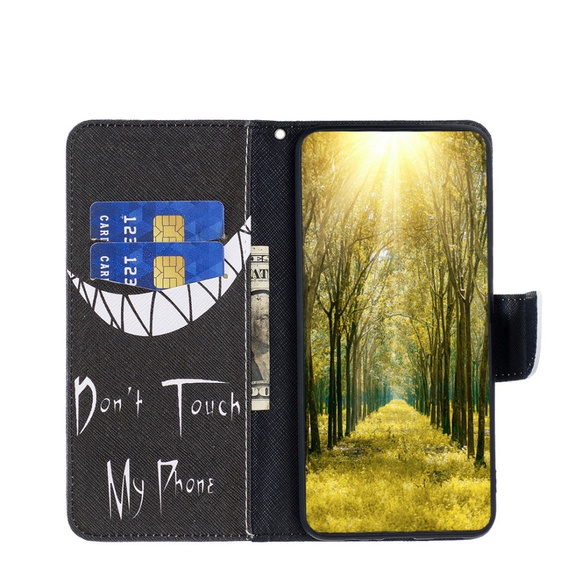 Калъф с капак за Infinix Zero 30 5G, Wallet, Don't Touch My Phone, черен