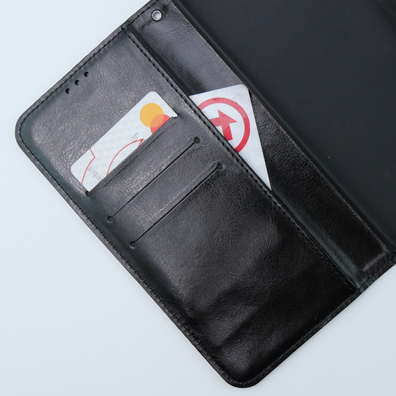 Калъф с капак за Motorola Moto G54 5G, Crazy Horse Wallet, черен